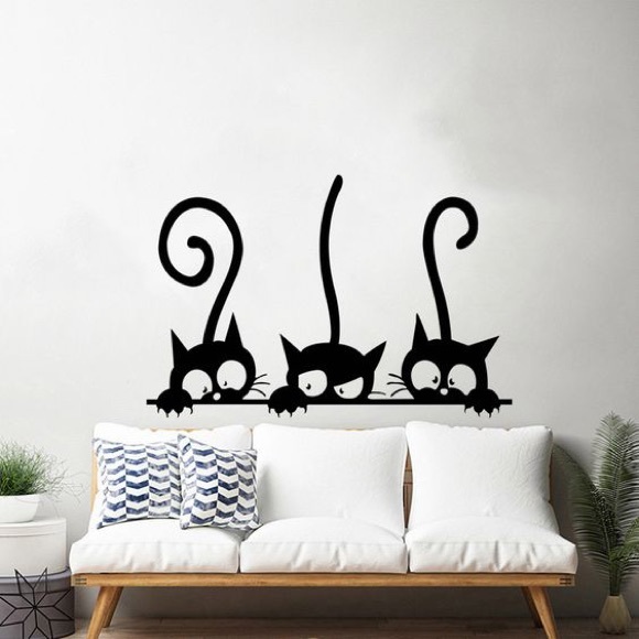 Curious Kittens Wall Decal Sticker - Picture 2 of 3